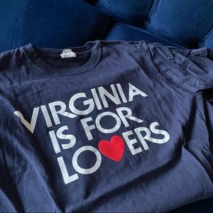 Classic Virginia Is For Lovers t shirt! Navy adult M